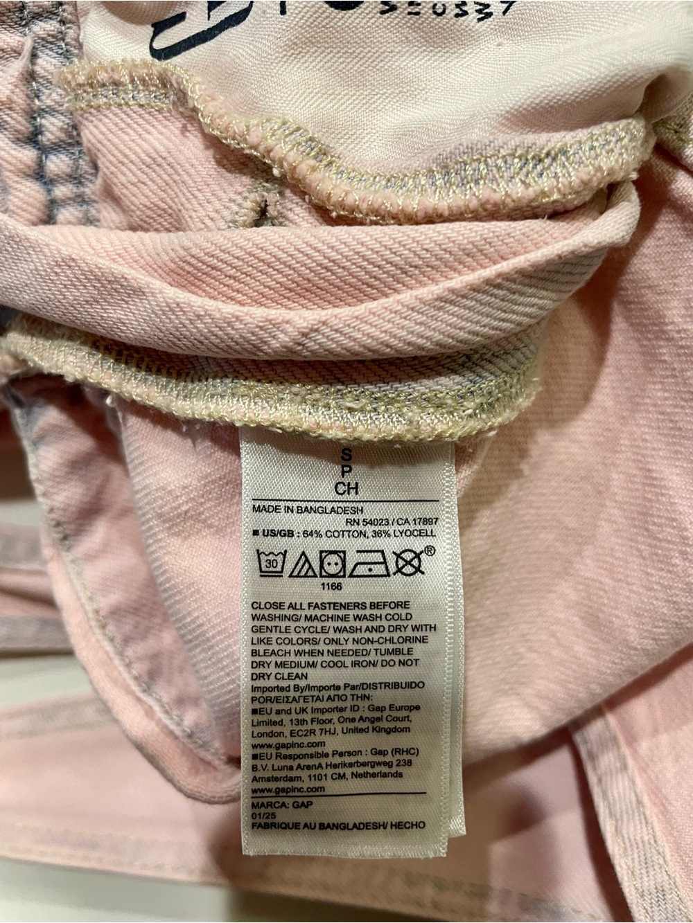 GAP Women’s Wide Leg Pink Denim Overalls - Picture 5 of 6